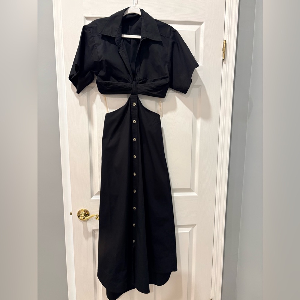 ASOS Design Cutout Button Midi Dress – Black – Worn 1x
